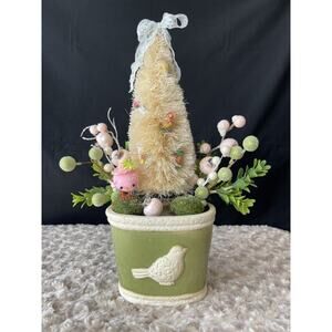 Handcrafted Homemade Easter Spring Decor Vintage Modern Mix 13”